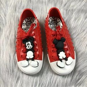 Mini Melissa Red Disney Lace Up Mickey Mouse Shoes